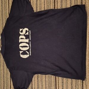 COPS TV Show USA Black White Cotton Blend XL Mens Golf‎ Polo Shirt VTG 90s RARE